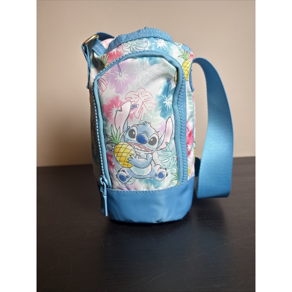 Stitch Crossbody Water Bottle Holder Pineapple Blue Bioworld